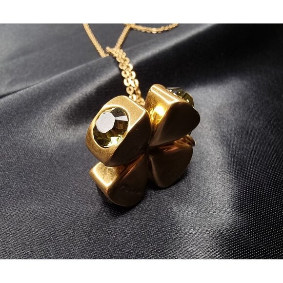 Pilgrim Gold-Tone Clover Necklace With Crystal Accents - Picture 3 of 5